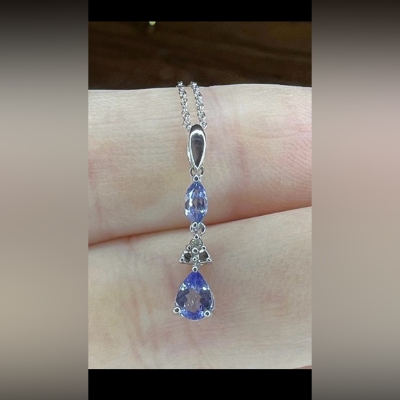 10k tanzanite diamond necklace